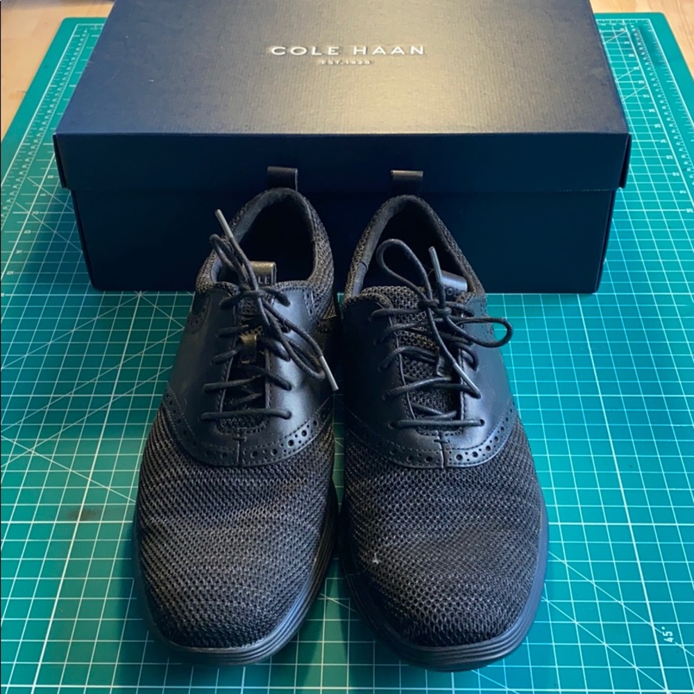 Cole Haan Grand OS Tour Knit Black Oxfords